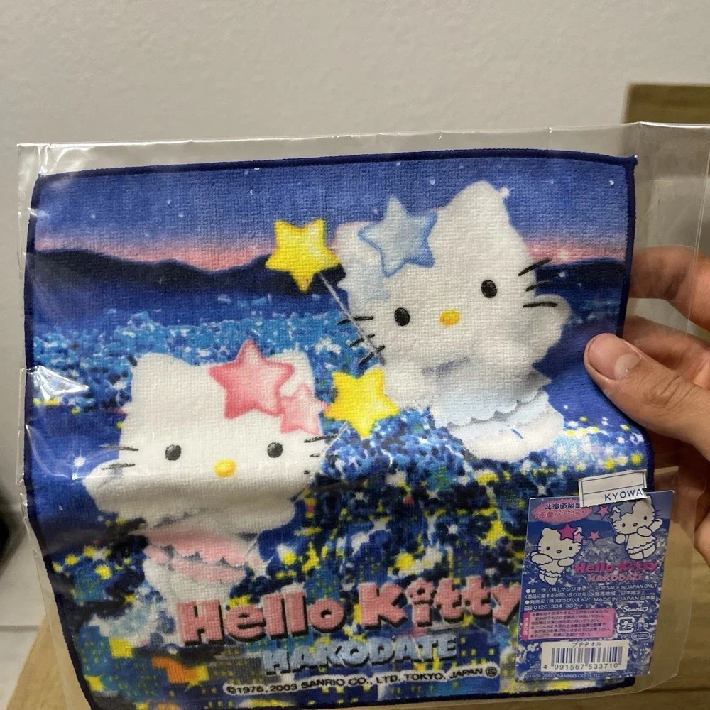 VTG Hello Kitty Local Edition Towel Hanky Hokkaido Hakodate Version 2003 Y2K NOS